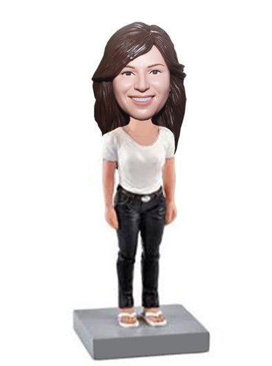 Custom Summer Bobbleheads Women Gril Make Your Doll Look Like You - Abobblehead.com