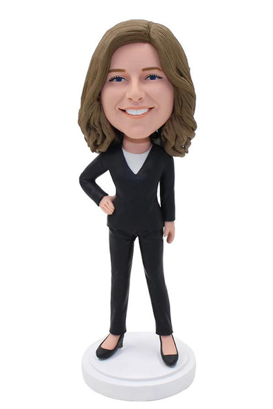 Bulk Custom Office Women Bobbleheads, Custom Business Suit Bobblehead Corporate - Abobblehead.com