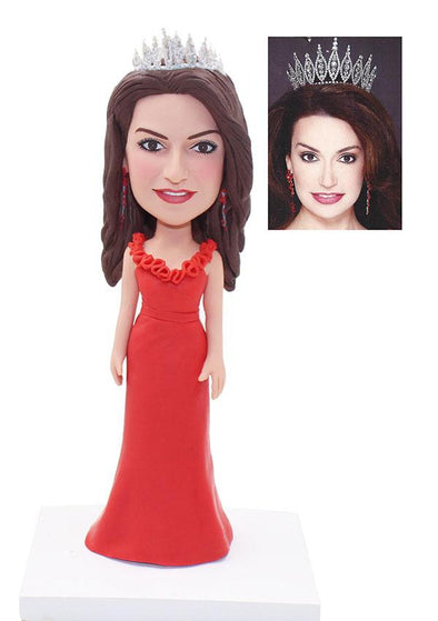 Custom Crown Bobbleheads, Custom Bride Bobbleheads, Custom Beauty Queen Bobblehead - Abobblehead.com